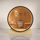 Outdoor Barrel Sauna Built for Authentic Scandinavian Wellness, Finland Pine, Wet/Dry, 3-Person Capacity