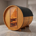 Outdoor Barrel Sauna Built for Authentic Scandinavian Wellness, Finland Pine, Wet/Dry, 3-Person Capacity