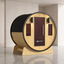 Outdoor Barrel Sauna Built for Authentic Scandinavian Wellness, Finland Pine, Wet/Dry, 3-Person Capacity
