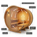 Outdoor Barrel Sauna Built for Authentic Scandinavian Wellness, Finland Pine, Wet/Dry, 3-Person Capacity — How It Works