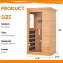 Mini Sauna, Low Emf Far Infrared Sauna, Home Spa Sauna with Bluetooth Speakers