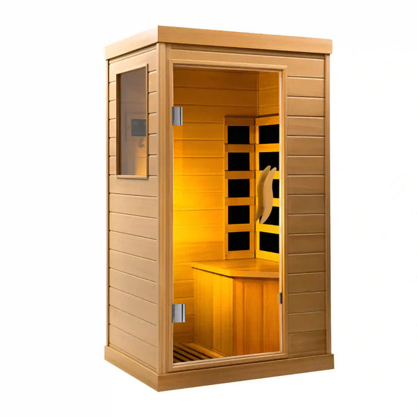 Hemlock Infrared Sauna Box — Single Person, Low-EMF Indoor Spa
