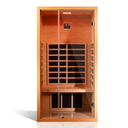 1 Person Extendable FAR Infrared Sauna for Home, Hemlock Wood Low EMF 6 Carbon Heaters Indoor Saunas with LED Lights, Bluetooth Speaker, Digital Control Panel, and Seating Bench — Studio Shot